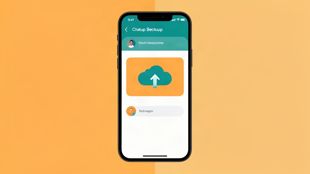 Een smartphone met een back-upinstellingenscherm en een cloudopslagicoon met een pijl omhoog